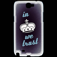 Coque Samsung Galaxy Note 2 In Queen We trust Bleu ZG