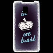 Coque LG P990 In Queen We trust Bleu ZG