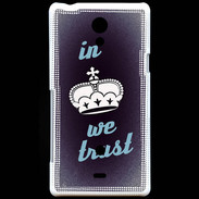 Coque Sony Xperia T In Queen We trust Bleu ZG