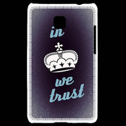 Coque LG Optimus L3 II In Queen We trust Bleu ZG