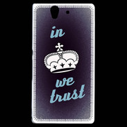 Coque Sony Xperia Z In Queen We trust Bleu ZG