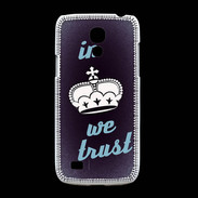 Coque Samsung Galaxy S4mini In Queen We trust Bleu ZG