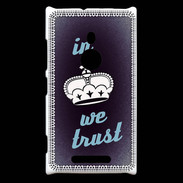 Coque Nokia Lumia 925 In Queen We trust Bleu ZG