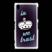 Coque Sony Xpéria Z1 In Queen We trust Bleu ZG