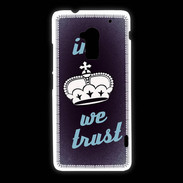 Coque HTC One Max In Queen We trust Bleu ZG