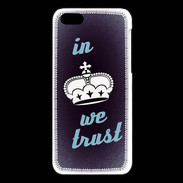 Coque iPhone 5C In Queen We trust Bleu ZG