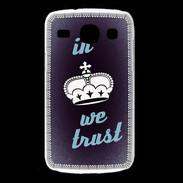 Coque Samsung Galaxy Core In Queen We trust Bleu ZG