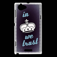 Coque Sony Xperia L In Queen We trust Bleu ZG