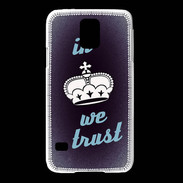 Coque Samsung Galaxy S5 In Queen We trust Bleu ZG