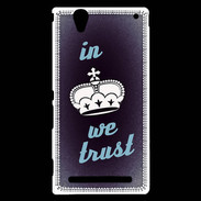 Coque Sony Xperia T2 Ultra In Queen We trust Bleu ZG