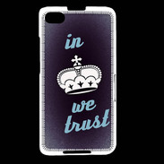 Coque Blackberry Z30 In Queen We trust Bleu ZG