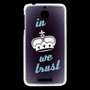 Coque HTC Desire 510 In Queen We trust Bleu ZG