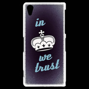 Coque Sony Xperia Z2 In Queen We trust Bleu ZG