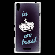 Coque Sony Xperia T3 In Queen We trust Bleu ZG