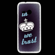 Coque HTC One Mini 2 In Queen We trust Bleu ZG