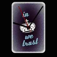 Grande pendule murale In Queen We trust Bleu ZG