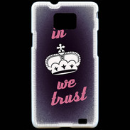 Coque Samsung Galaxy S2 In Queen We trust Rouge ZG