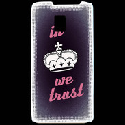 Coque LG P990 In Queen We trust Rouge ZG