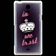 Coque Sony Xperia T In Queen We trust Rouge ZG