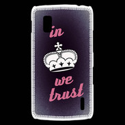 Coque LG Nexus 4 In Queen We trust Rouge ZG