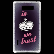 Coque LG Optimus L7 In Queen We trust Rouge ZG