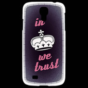 Coque Samsung Galaxy S4 In Queen We trust Rouge ZG