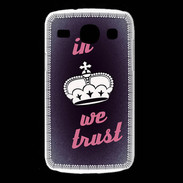 Coque Samsung Galaxy Core In Queen We trust Rouge ZG