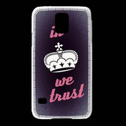 Coque Samsung Galaxy S5 In Queen We trust Rouge ZG