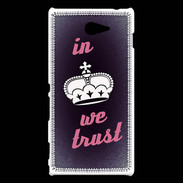 Coque Sony Xperia M2 In Queen We trust Rouge ZG