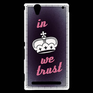 Coque Sony Xperia T2 Ultra In Queen We trust Rouge ZG