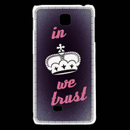 Coque LG F5 In Queen We trust Rouge ZG
