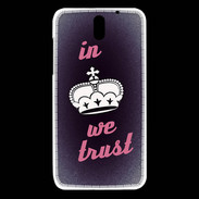 Coque HTC Desire 610 In Queen We trust Rouge ZG