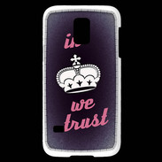 Coque Samsung Galaxy S5 Mini In Queen We trust Rouge ZG