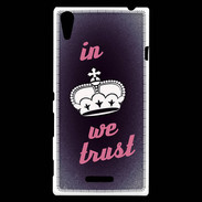 Coque Sony Xperia T3 In Queen We trust Rouge ZG