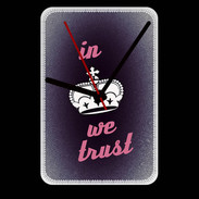 Grande pendule murale In Queen We trust Rouge ZG