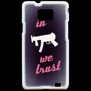 Coque Samsung Galaxy S2 In Uzi We trust Rouge ZG
