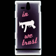 Coque Sony Xperia U In Uzi We trust Rouge ZG