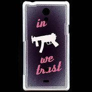 Coque Sony Xperia T In Uzi We trust Rouge ZG