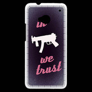 Coque HTC One In Uzi We trust Rouge ZG