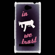 Coque HTC Windows Phone 8S In Uzi We trust Rouge ZG
