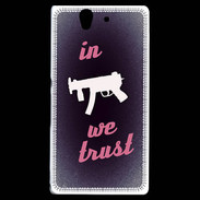 Coque Sony Xperia Z In Uzi We trust Rouge ZG