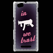 Coque Sony Xperia M In Uzi We trust Rouge ZG