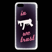 Coque iPhone 5C In Uzi We trust Rouge ZG