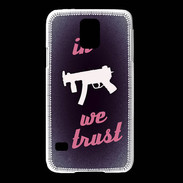 Coque Samsung Galaxy S5 In Uzi We trust Rouge ZG