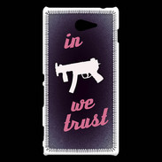 Coque Sony Xperia M2 In Uzi We trust Rouge ZG