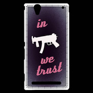 Coque Sony Xperia T2 Ultra In Uzi We trust Rouge ZG