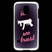 Coque Samsung Galaxy S5 Mini In Uzi We trust Rouge ZG