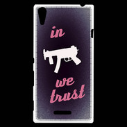 Coque Sony Xperia T3 In Uzi We trust Rouge ZG