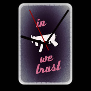 Grande pendule murale In Uzi We trust Rouge ZG