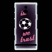 Coque Sony Xperia P In Soccer We trust Rouge ZG